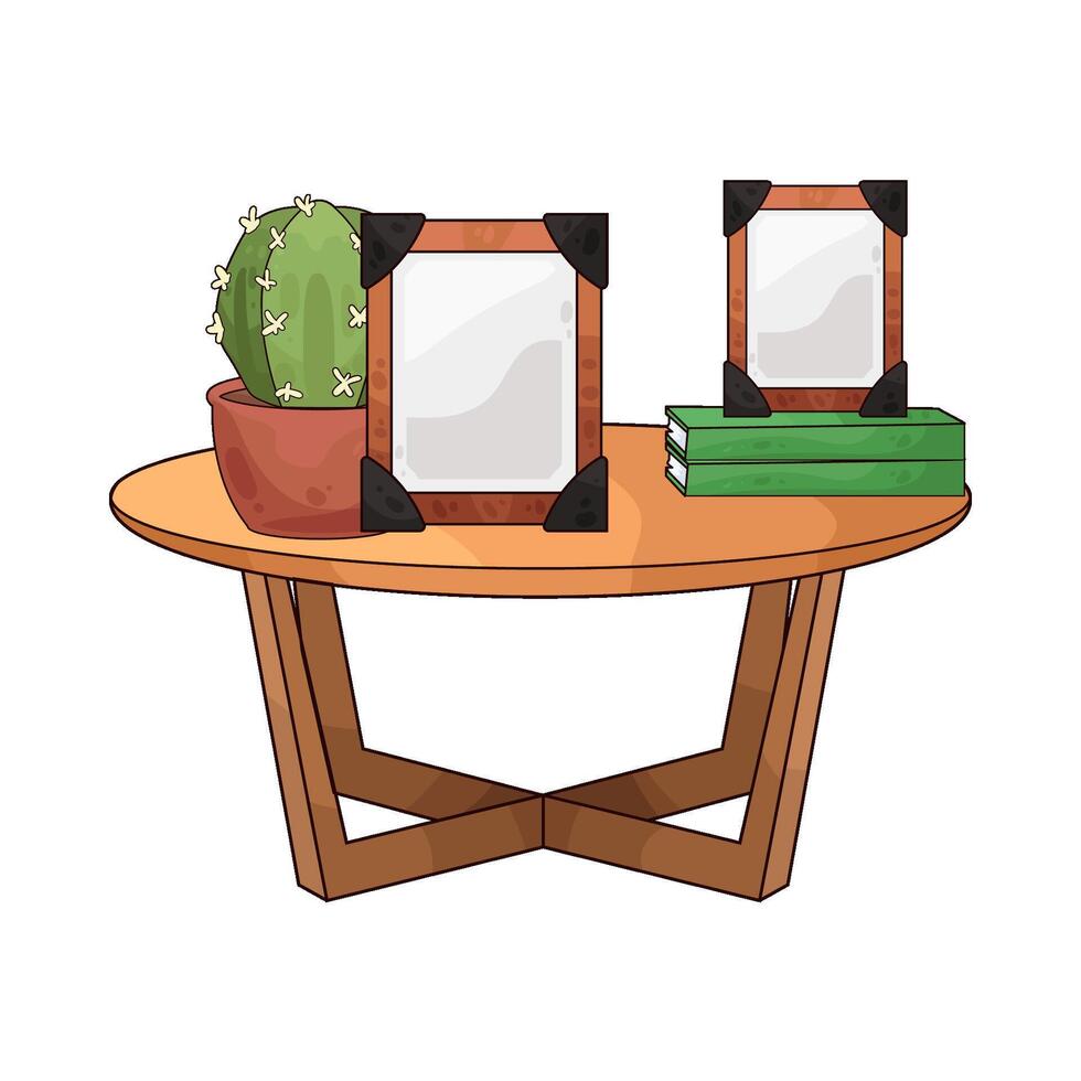 cactus plant near the photo frame vector