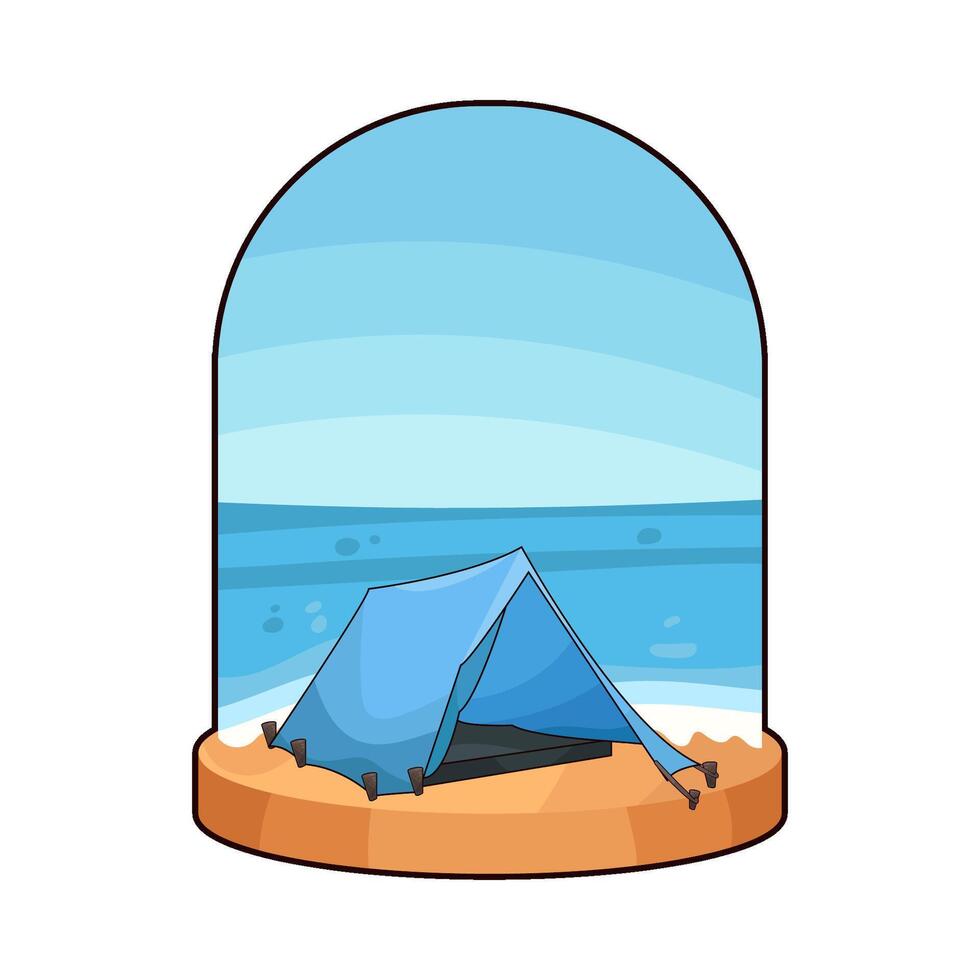 tent near the beach illustration vector