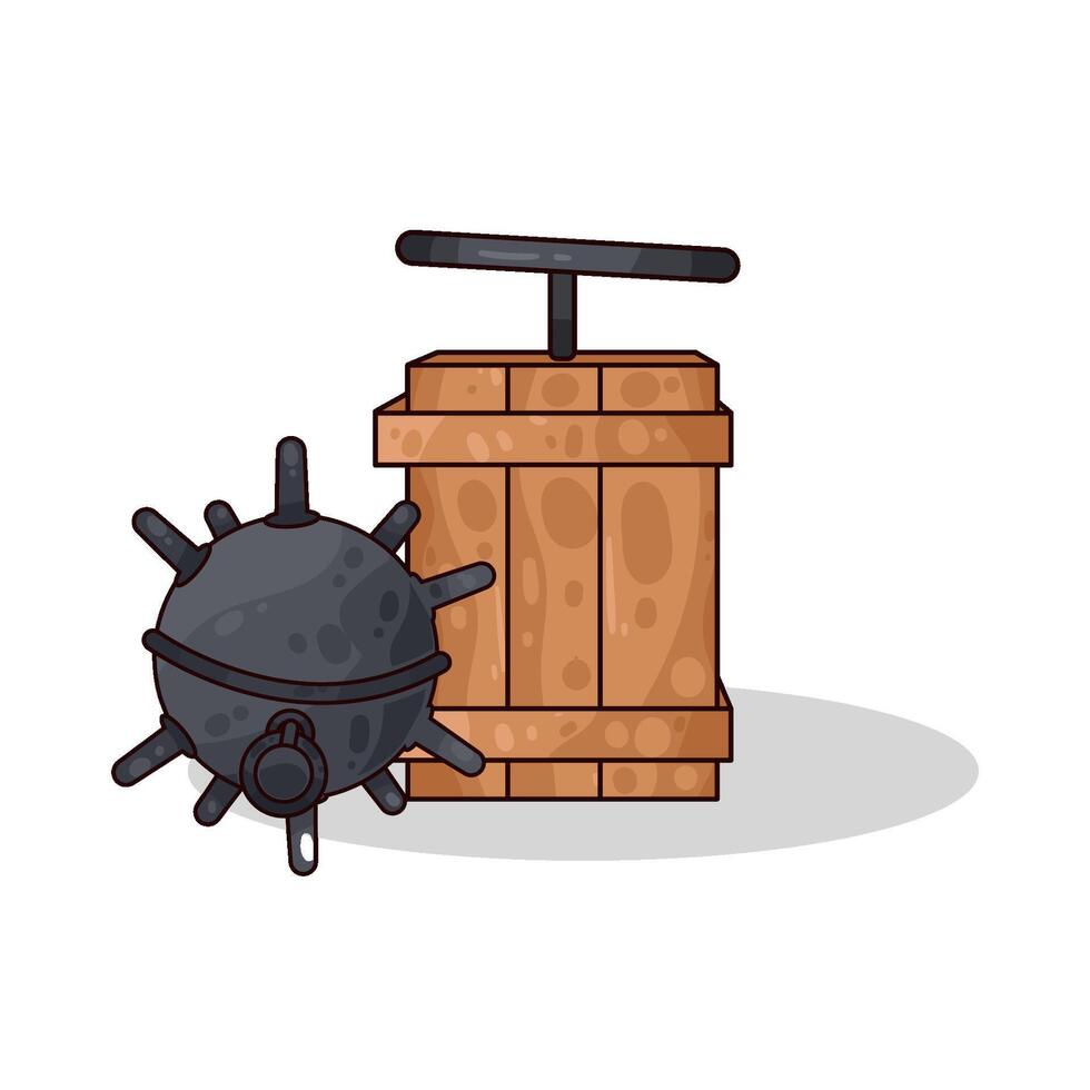 illustration of detonator with bomb vector
