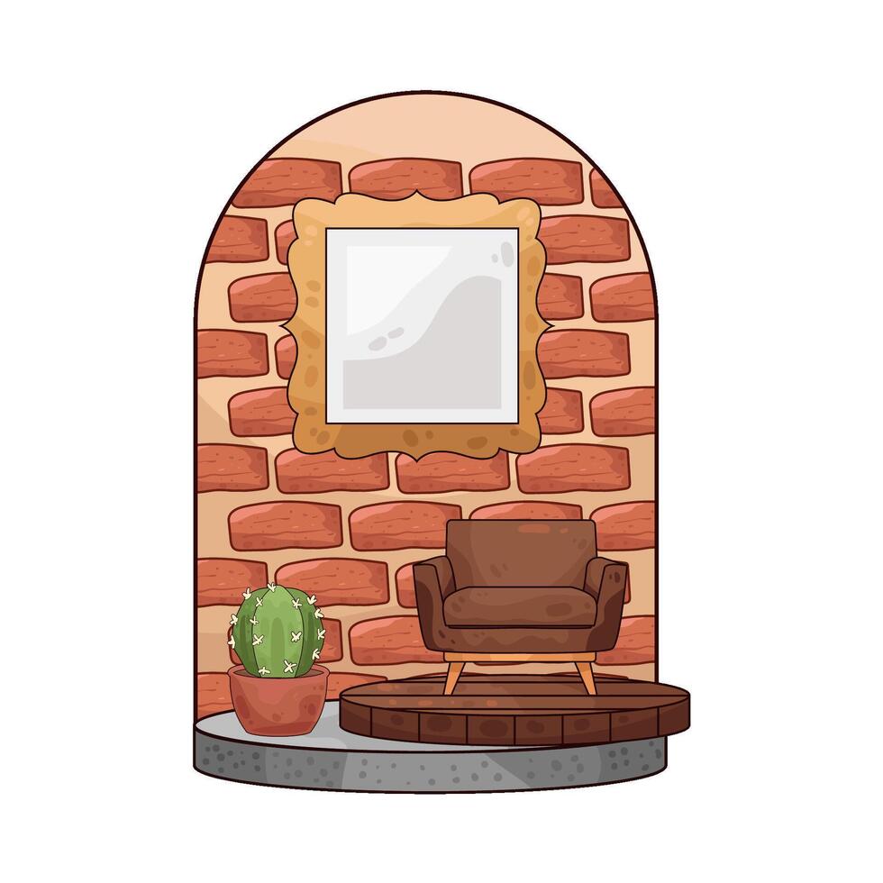 photo frames on the wall illustration vector