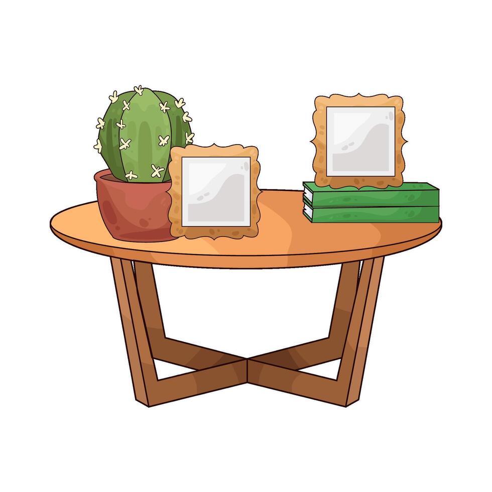 illustration of cactus and photo frame vector