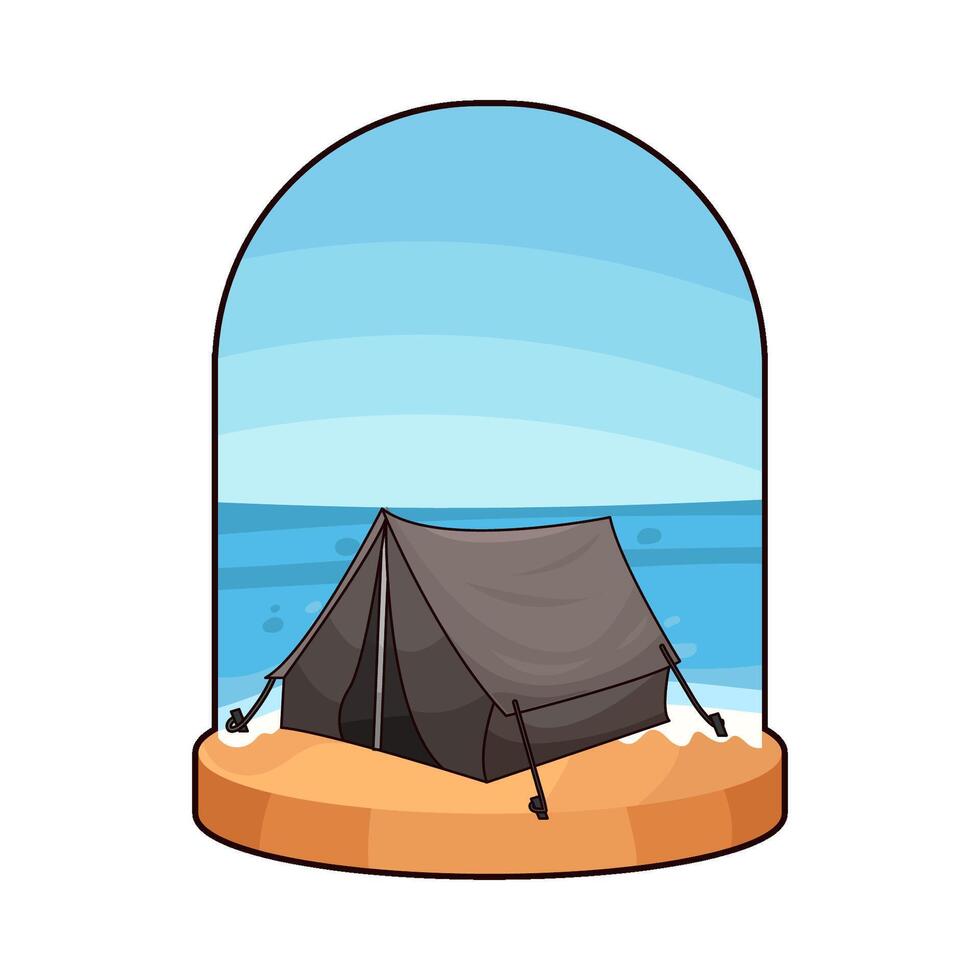 tent near the beach vector