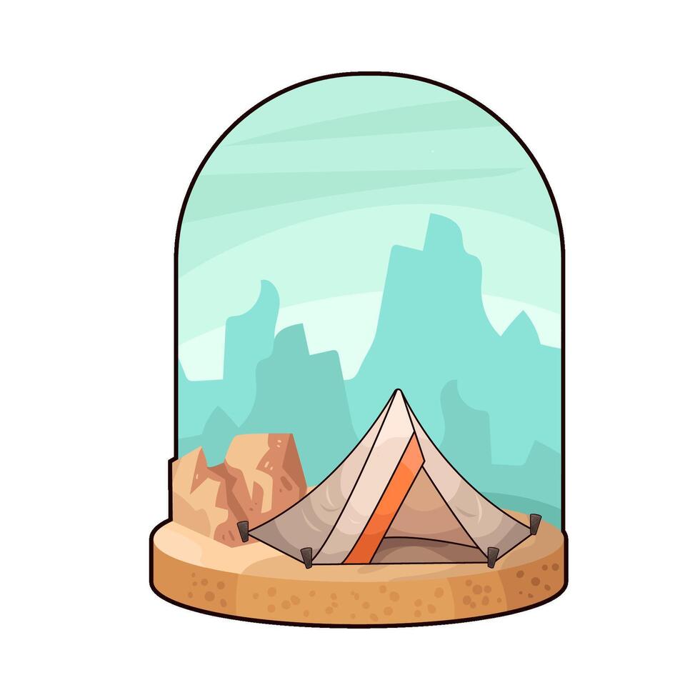 illustration of comfortable camping tent vector