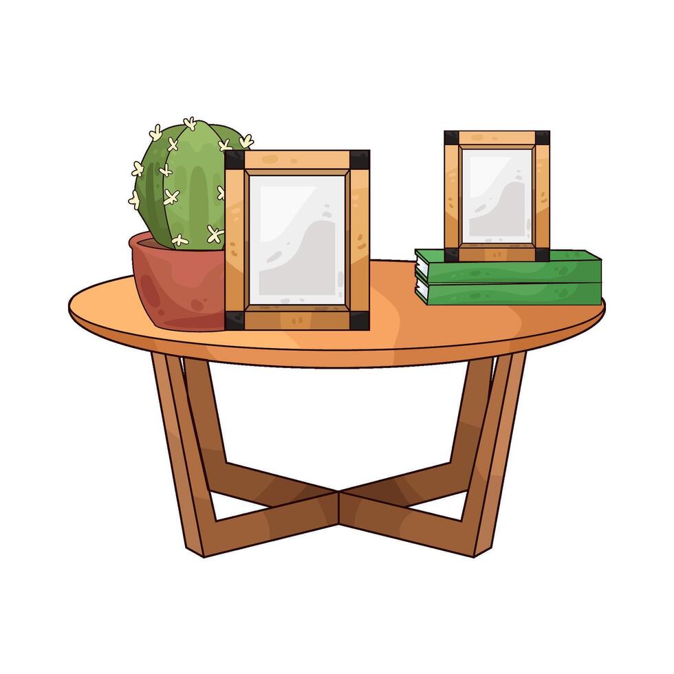 cactus and photo frame illustration vector