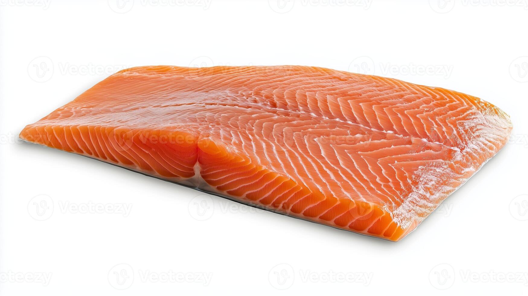 Salmon fillet ready for preparation in a kitchen setting with fresh ingredients nearby photo