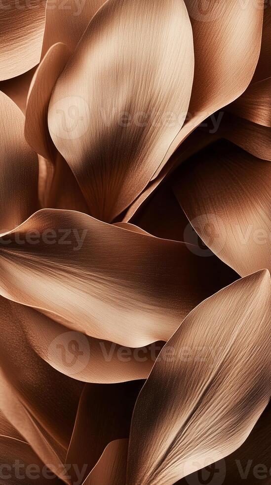 Close-up of beautifully textured bronze leaves creating an elegant and artistic composition photo
