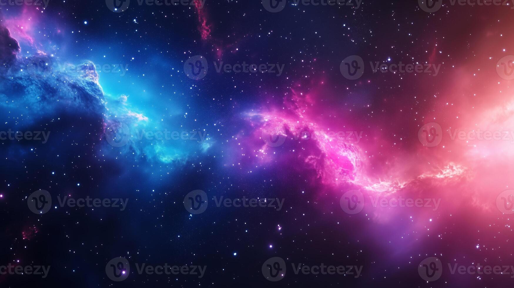 Vibrant cosmic landscape showcasing nebulae and starlit sky filled with swirling clouds and bright celestial bodies photo