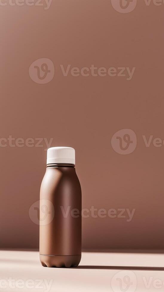 Standing bottle against a muted backdrop highlighting simple design and contemporary aesthetics photo