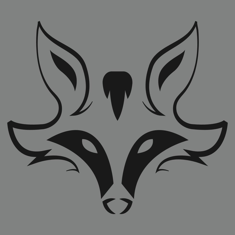 fox head logo illustration design vector