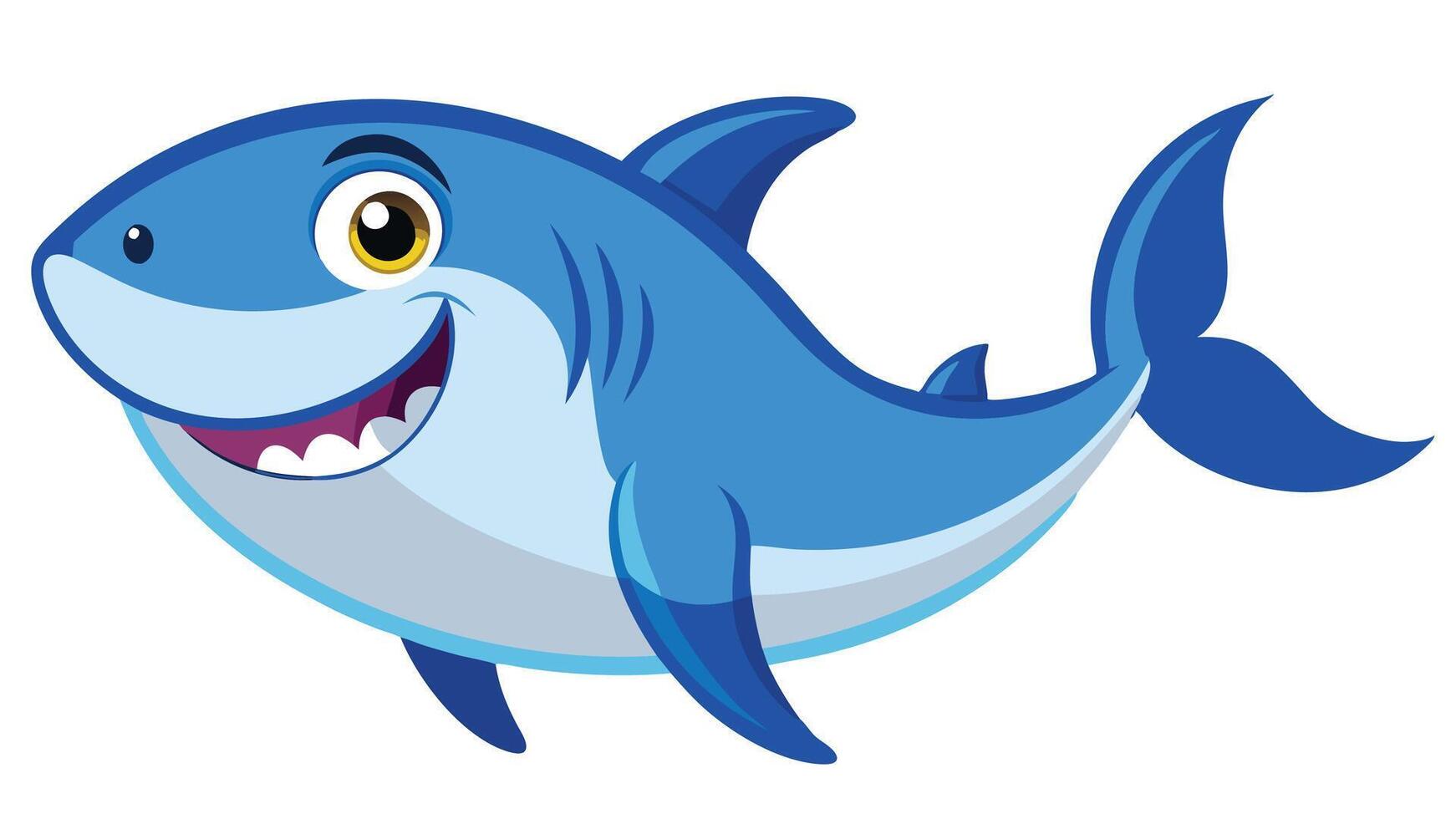 cartoon shark with mouth open vector