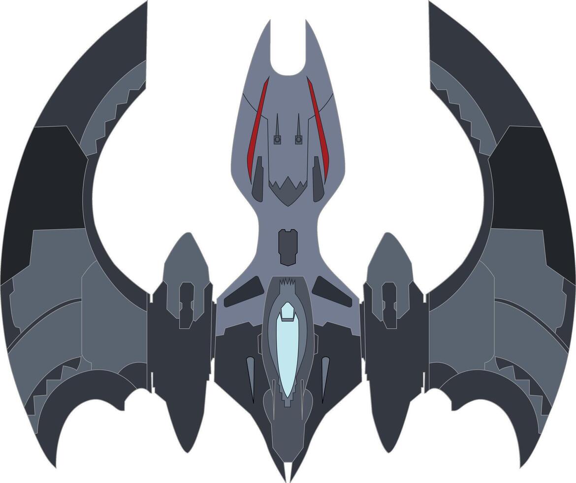 Bat wing jet vector