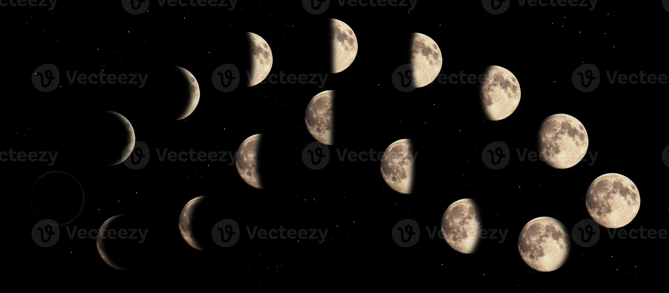 Composite image of the phases of the moon photo