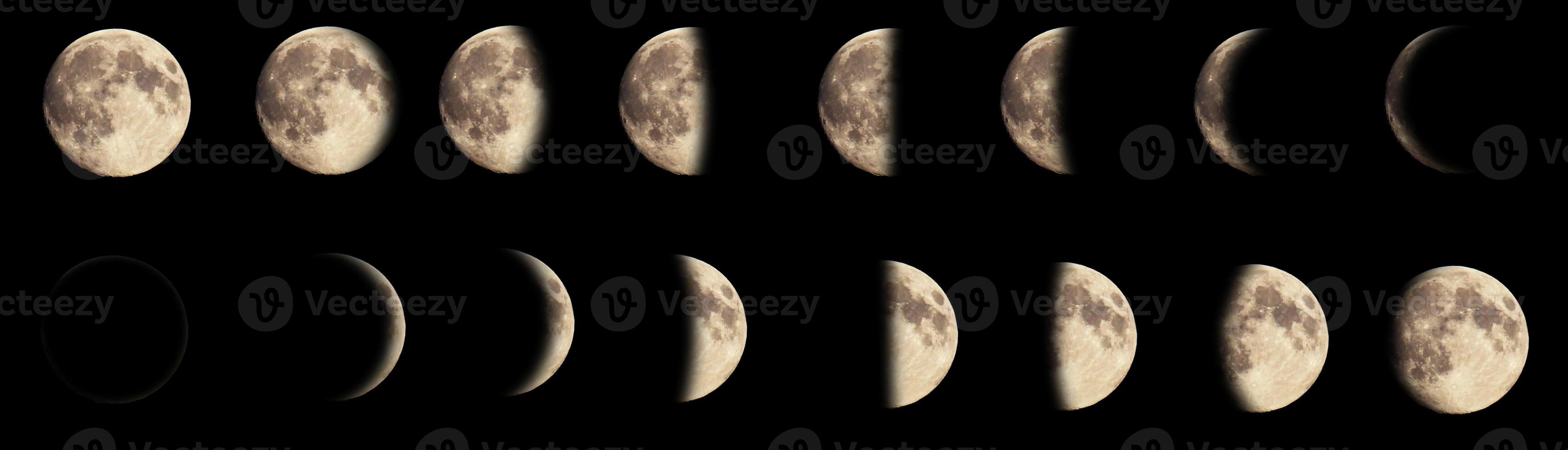 Composite image of the phases of the moon photo