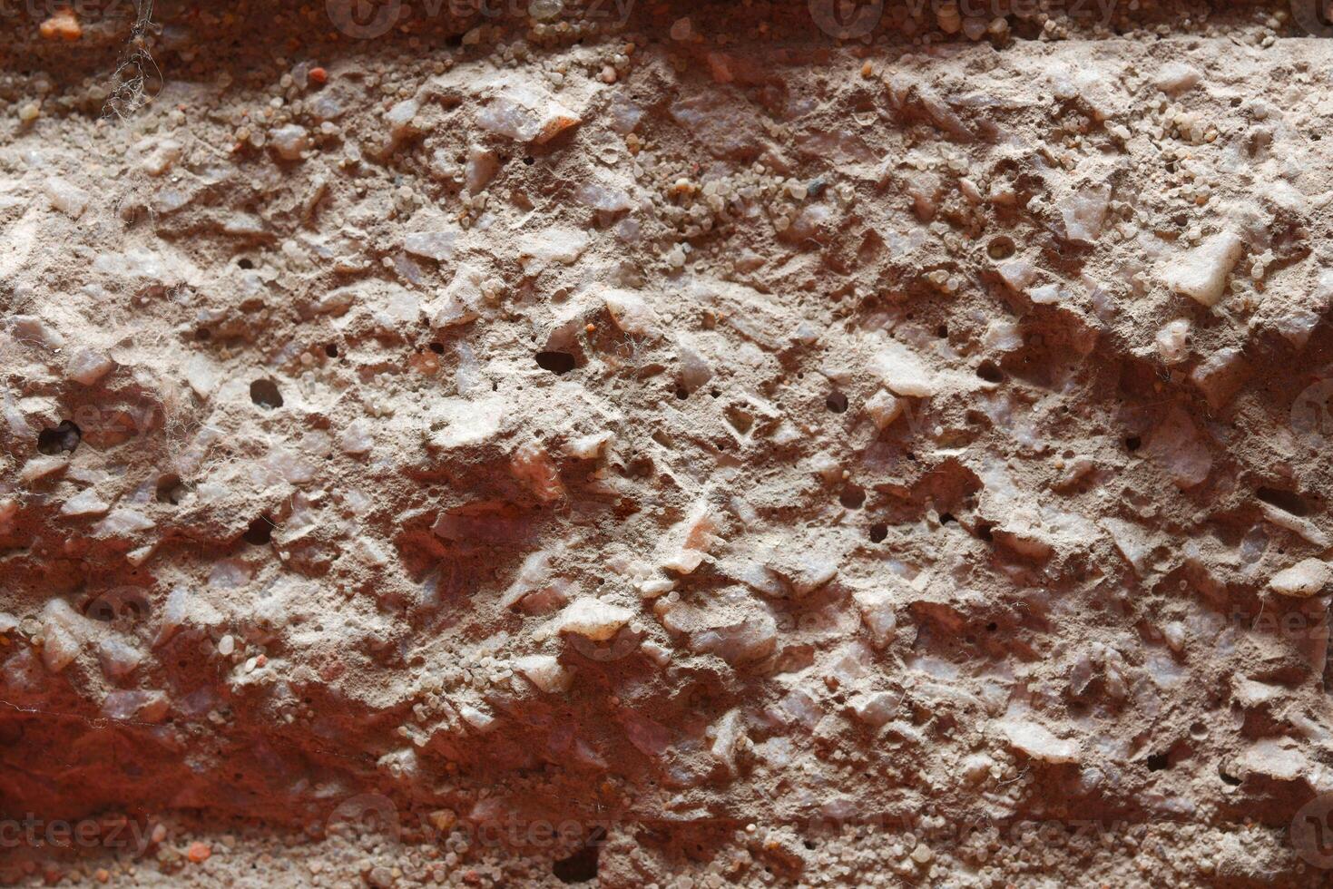 Macro shot of stone with an unusual red lighting photo
