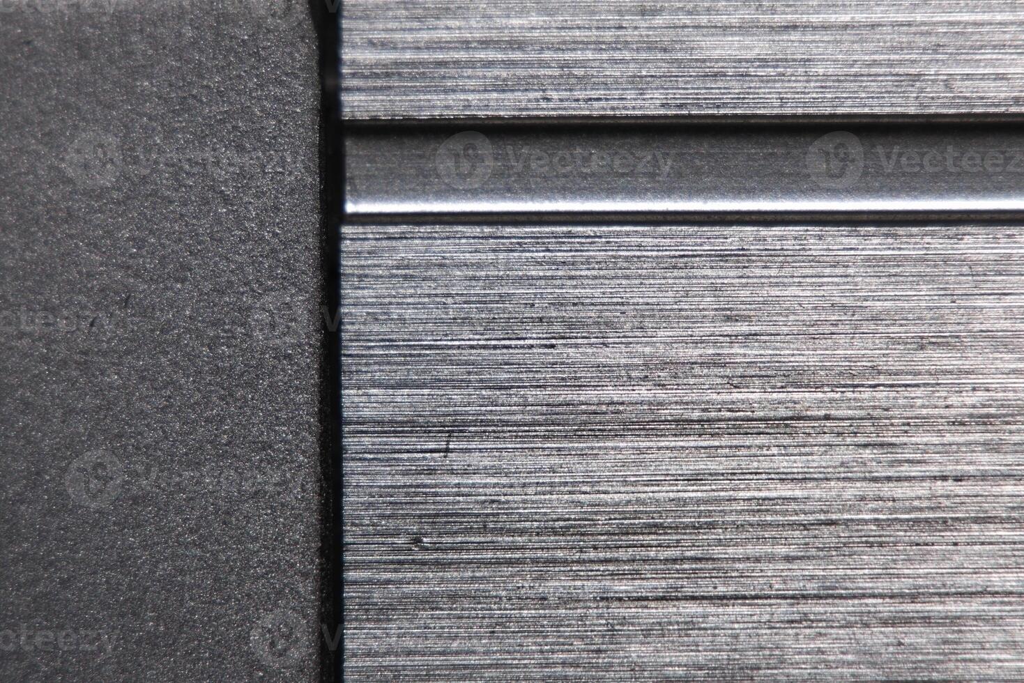 Macro view of a brushed metal surface photo