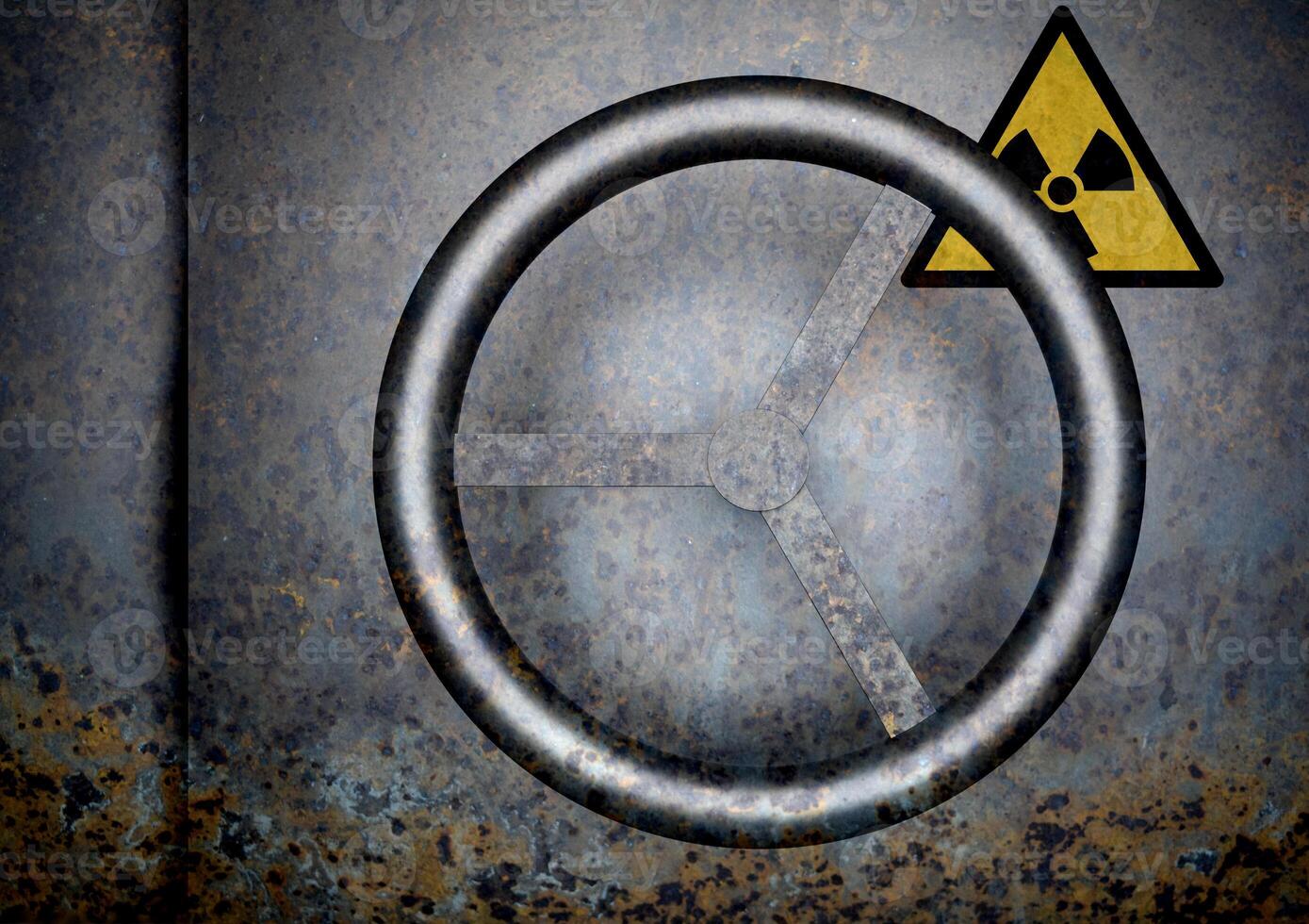 Computer generated image of rotary handle on fallout shelter photo