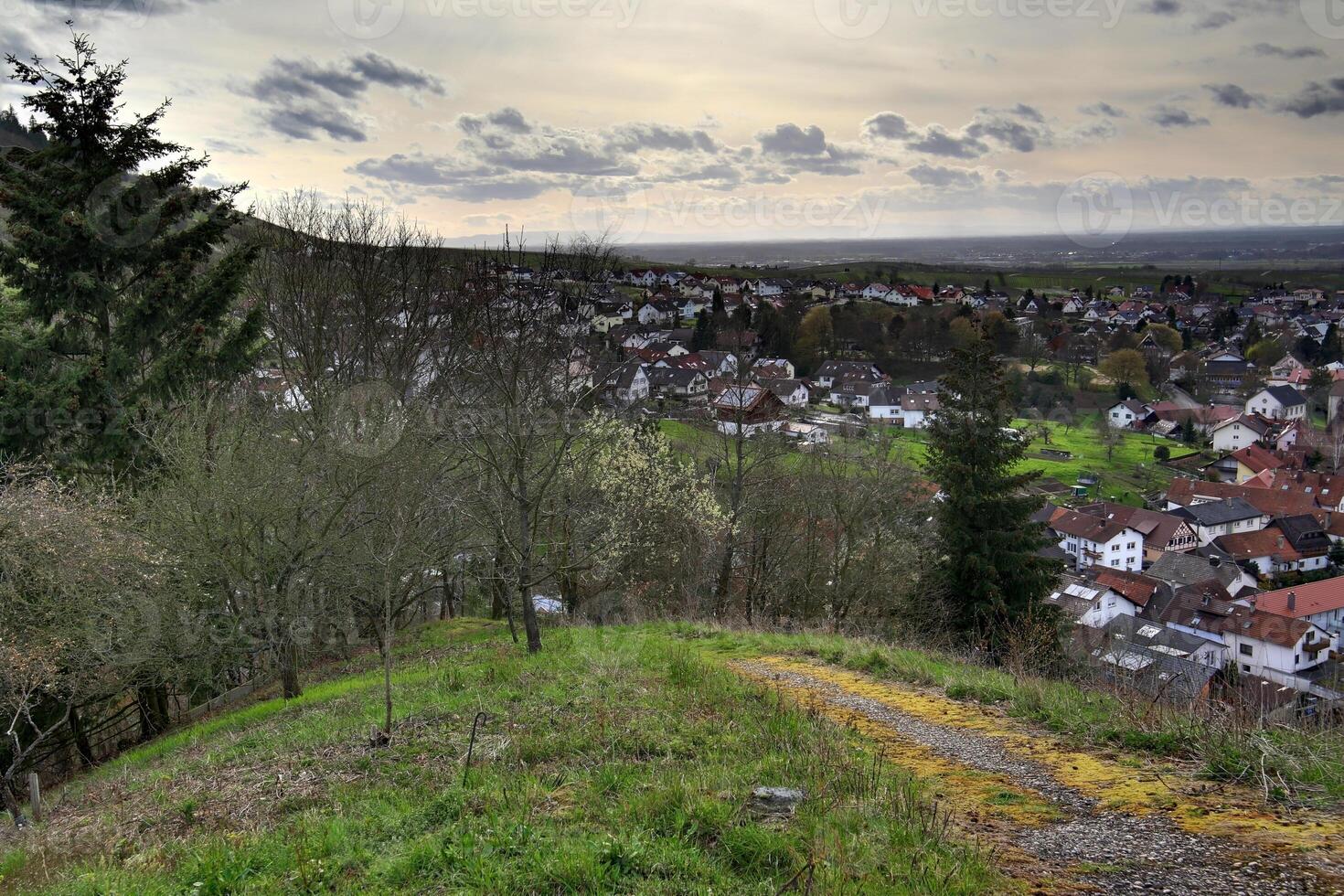 HDR image of outlook over Neuweier, Baden-Wurttemberg, Germany photo