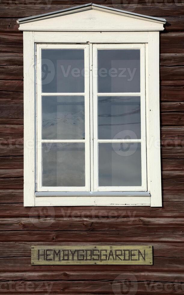 Window of a Swedish Hembygdsgaard, a historic farm building photo