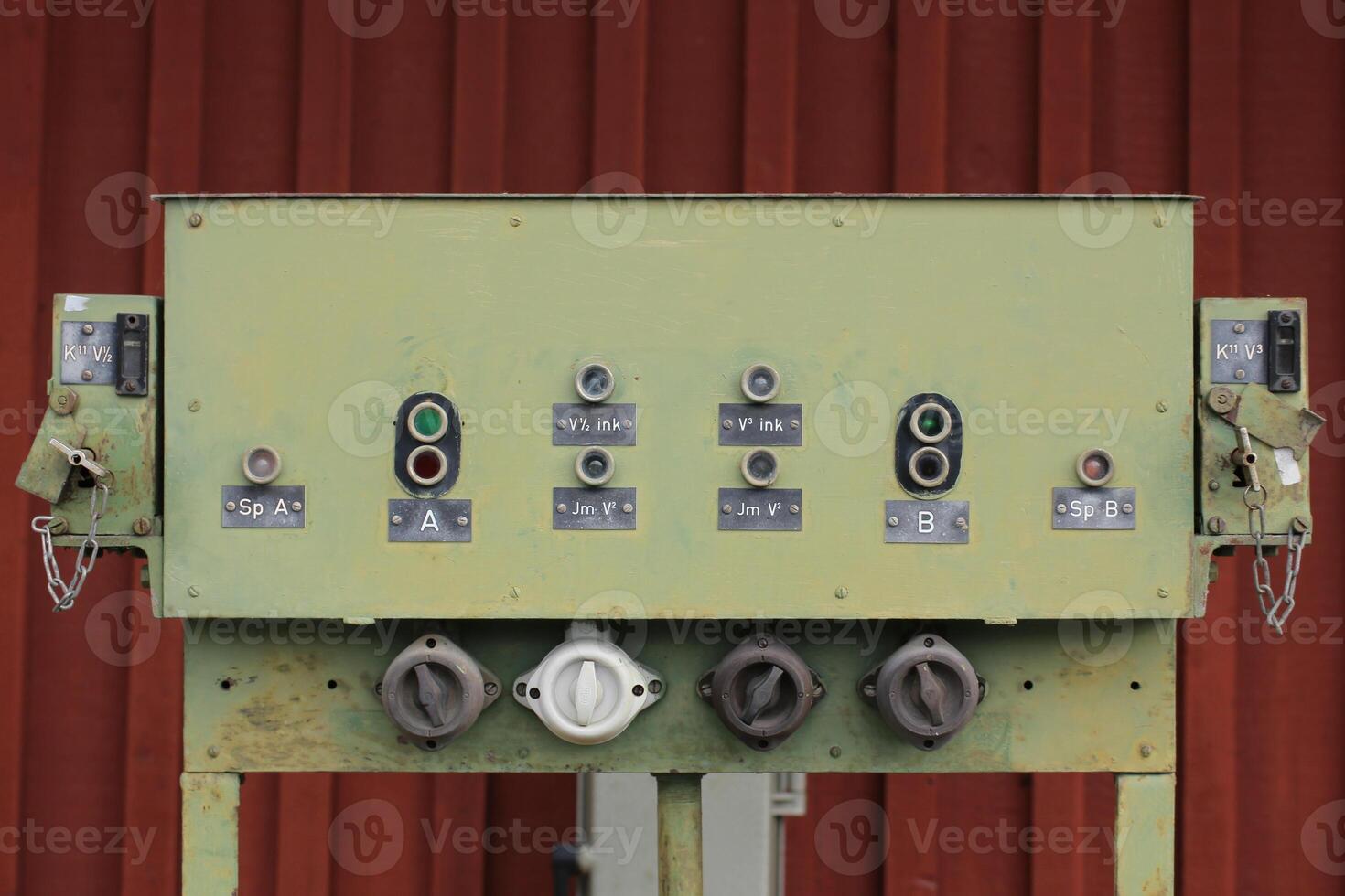 Historic points machine at a Swedish railway station photo