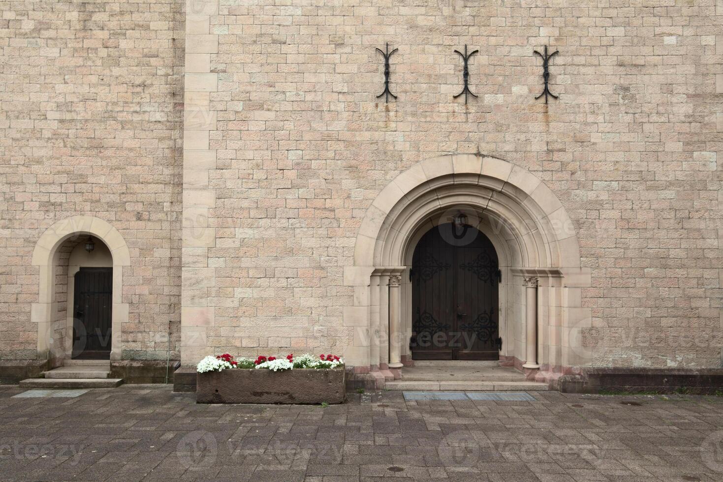 Front door of the church of St. Anna in Sulzbach, Gaggenau, Germany photo