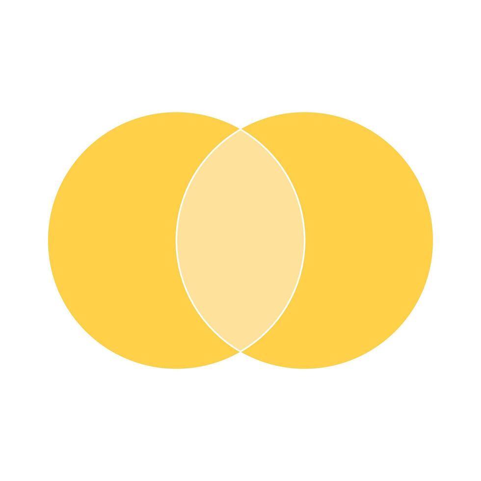 Blank Venn diagram. Intersection of two sets vector