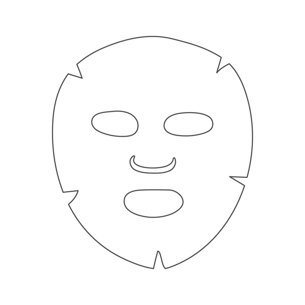 Facial mask outline illustration vector