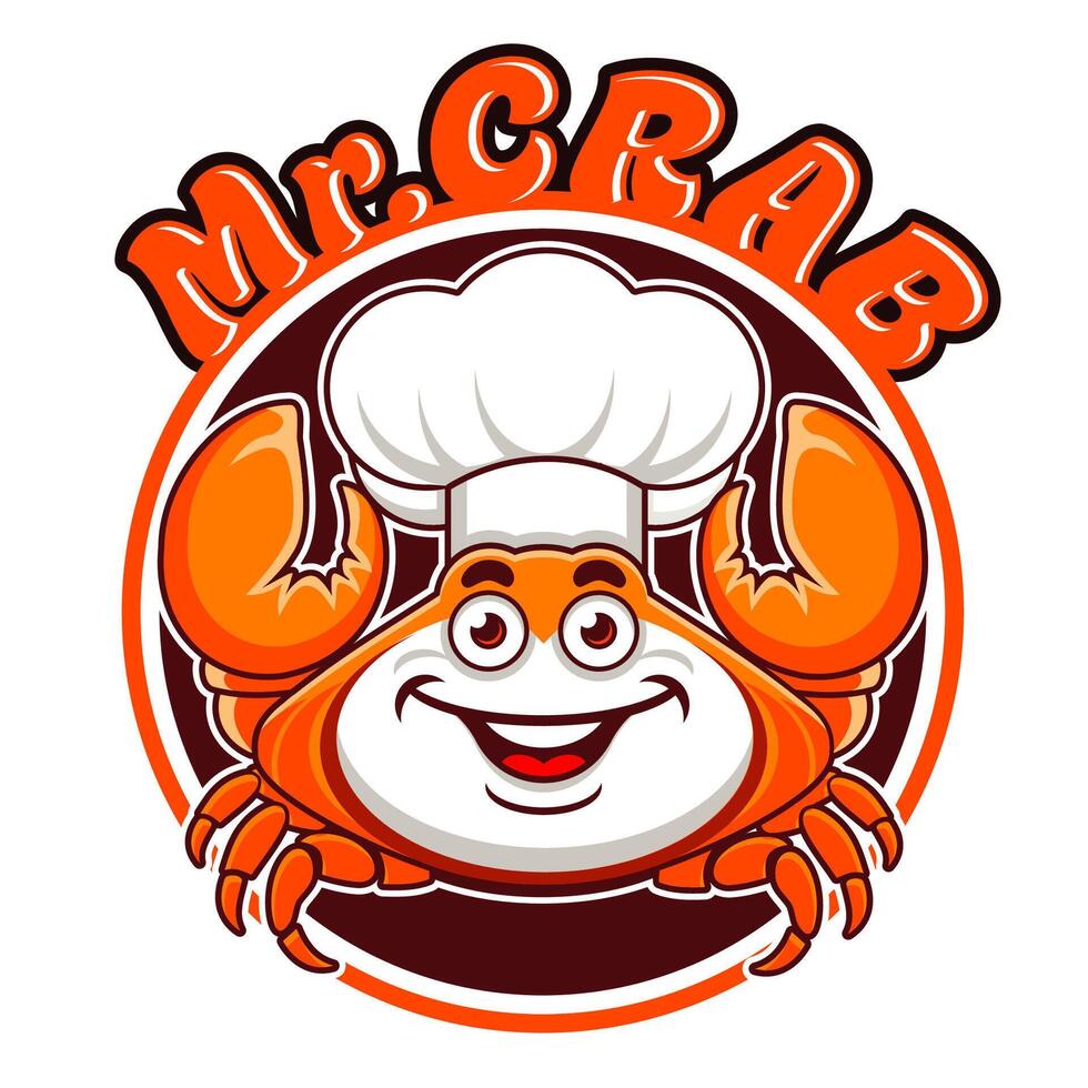 Friendly Crab Chef mascot vector