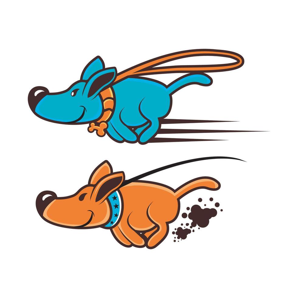 Cartoon illustration of a running dog vector