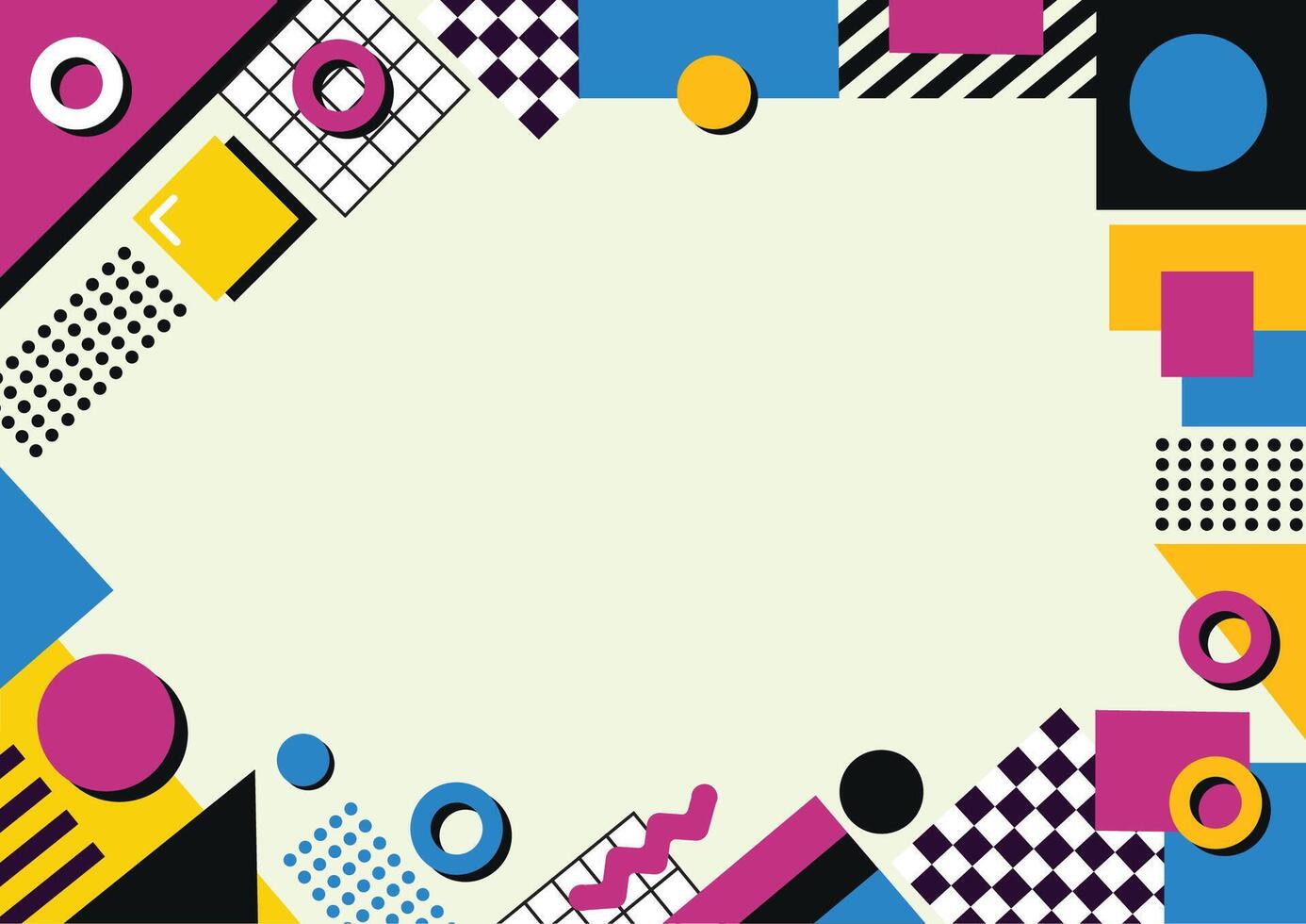 Playful 90s on a Colorful Canvas Background vector