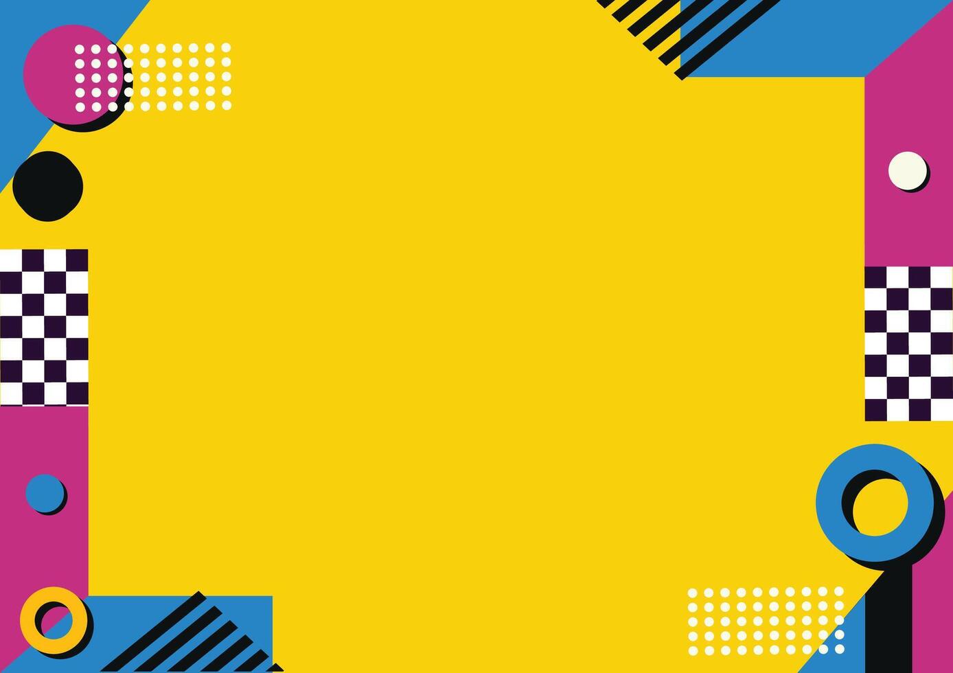 Yellow Geometry Reliving the 90s Aesthetic Background vector