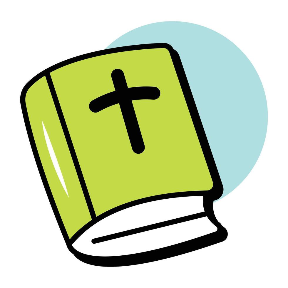 Bible Book Christmas Circle Color Oultine Icons Pack and Illustration vector