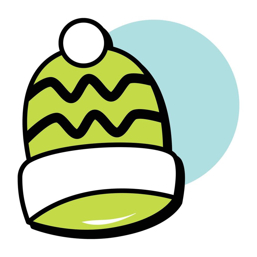 Hat Clothes Christmas Circle Color Oultine Icons Pack and Illustration vector