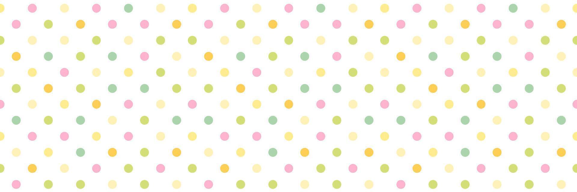 Polka Dot pattern web banner, colorful seamless texture vector