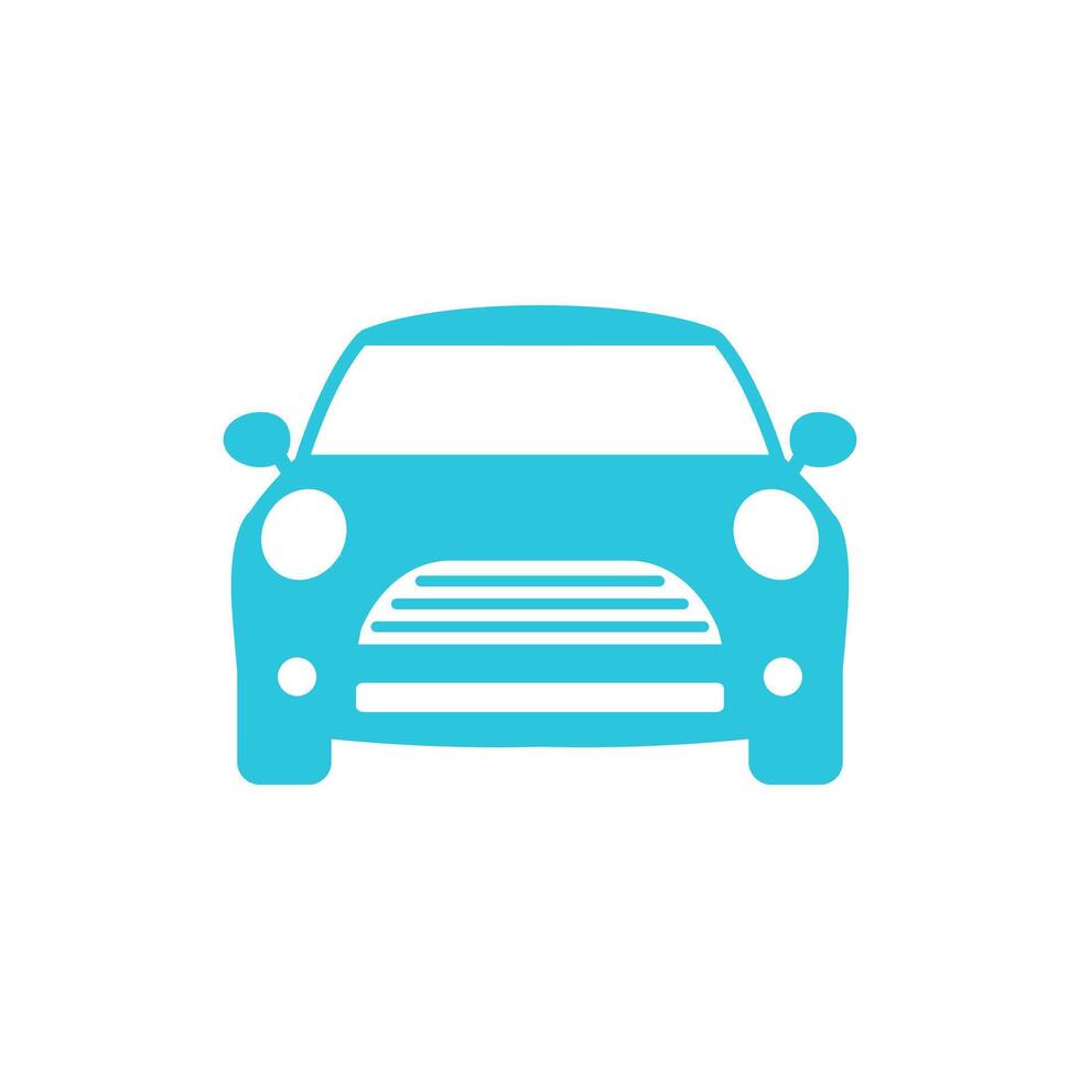 Car icon, Front view, Isolated on white background. From blue icon set. vector