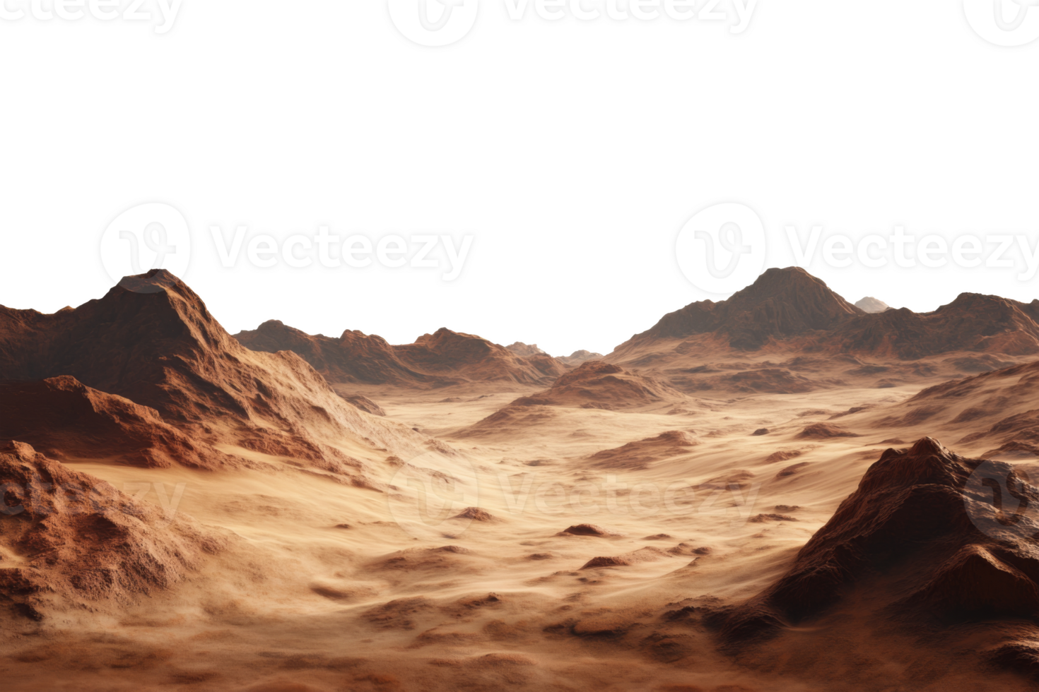 Martian landscape isolated on transparent background png
