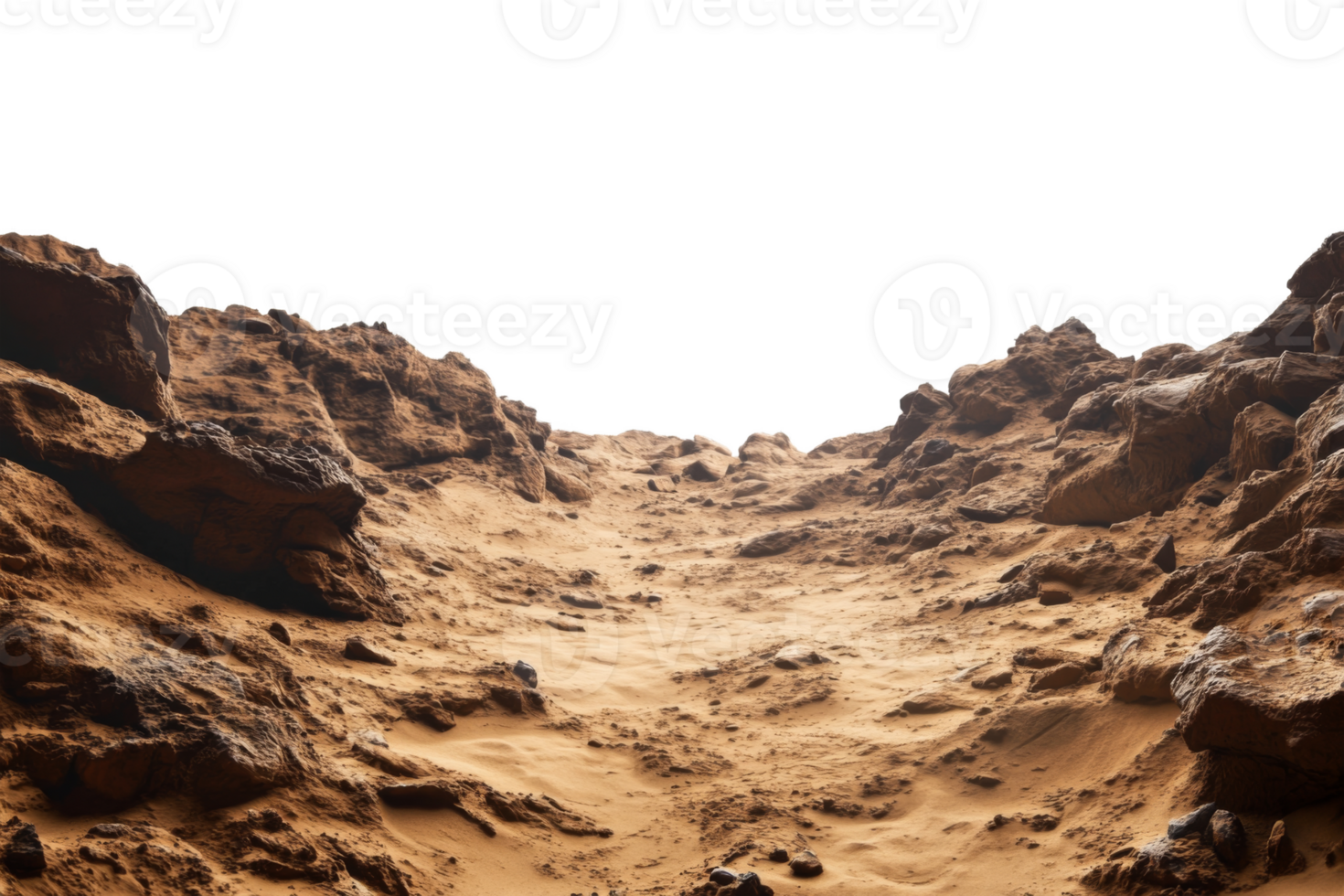 Martian landscape isolated on transparent background png