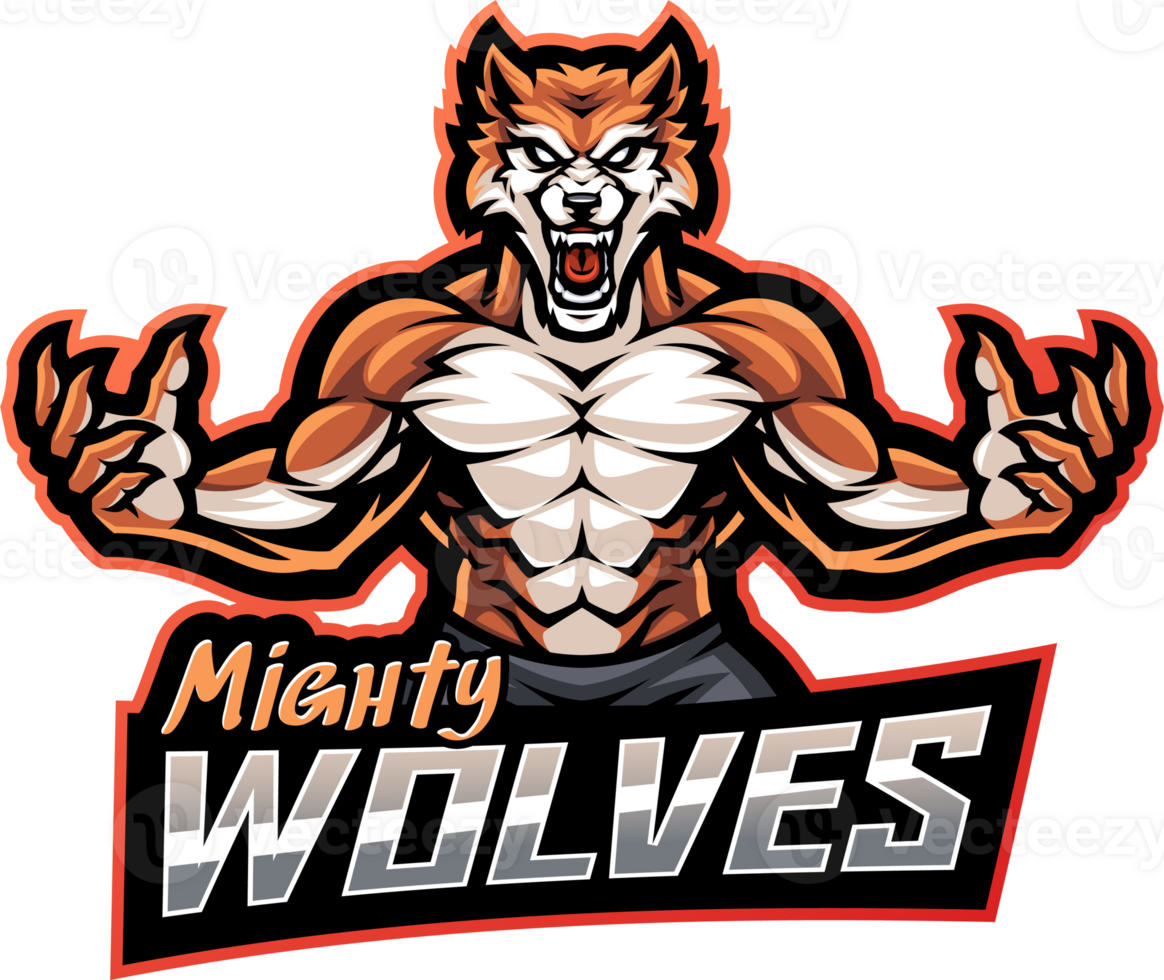 Mighty wolves esport mascot png