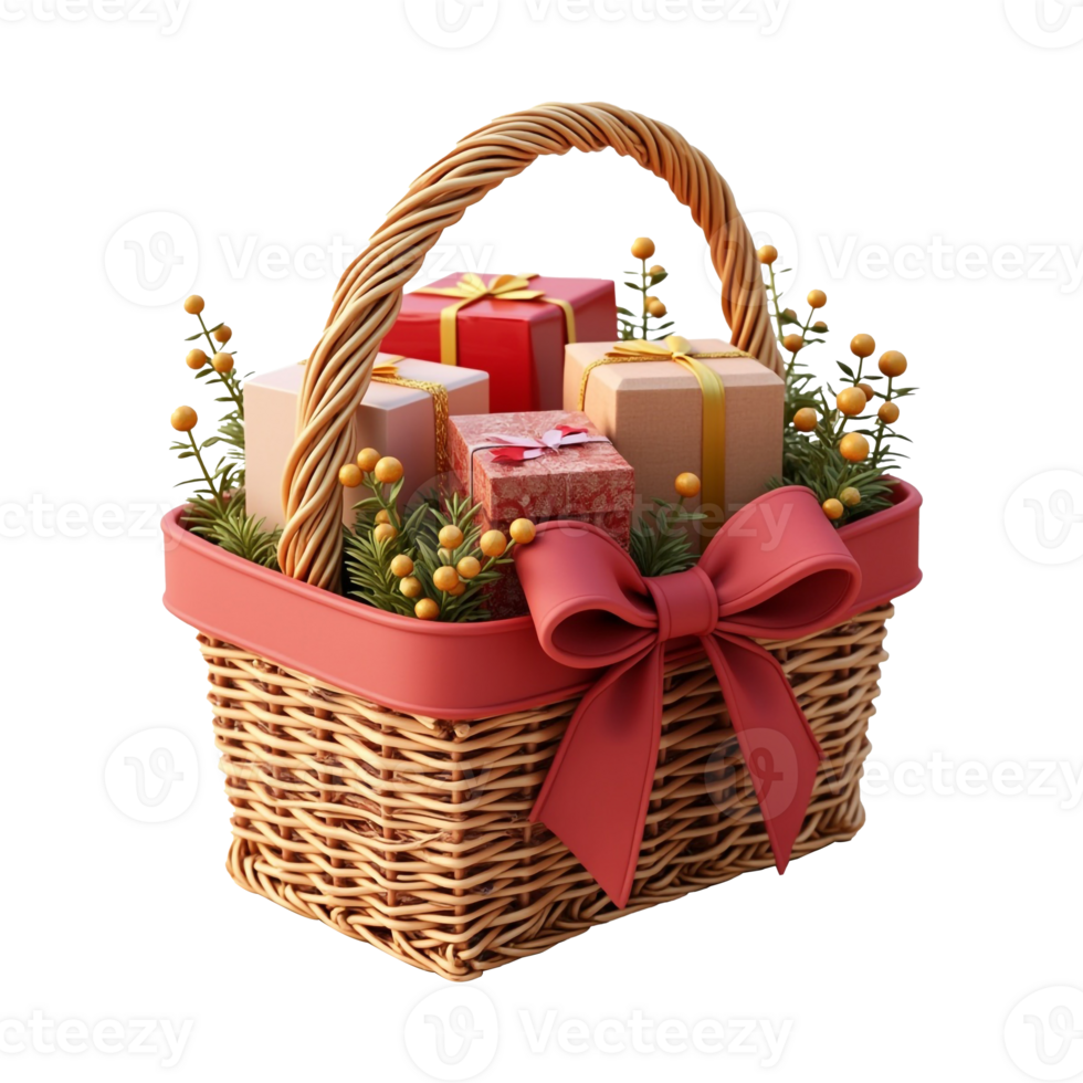 Gift basket Isolated in Transparent Background png