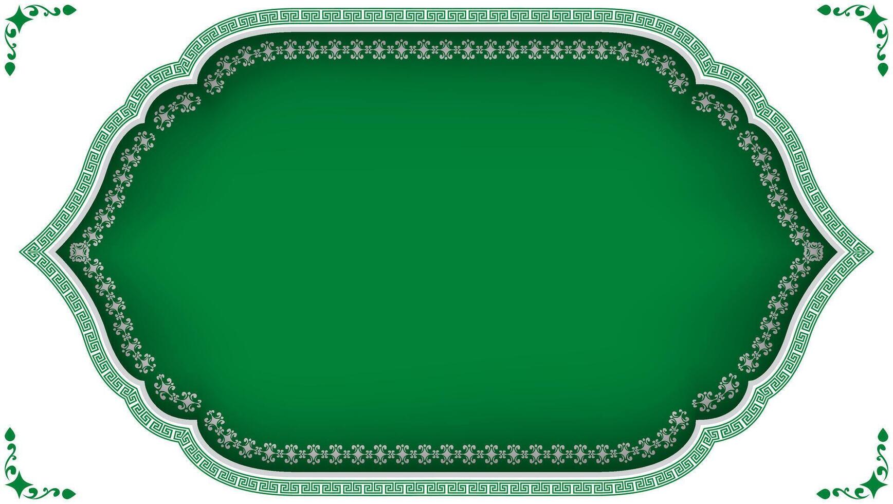 arabic islamic background with white and green color vector