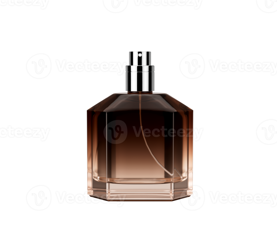 Amber Toned Crystal Glass Perfume Bottle Stands Elegantly Sleek And Luxurious Design 3D Illustration png