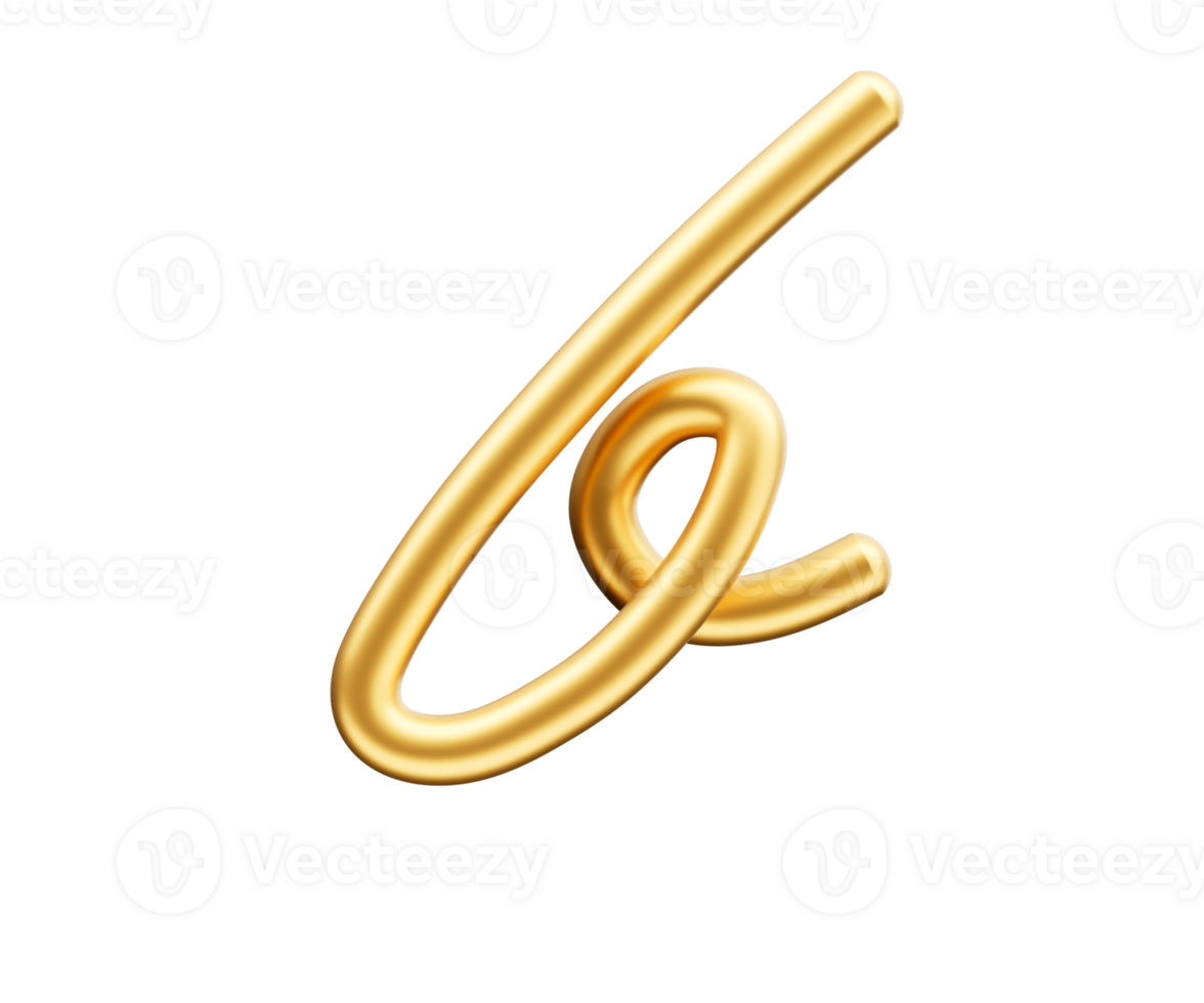 3d Golden Shiny Small Letter b Alphabet b Rounded Inflatable Font 3d Illustration png
