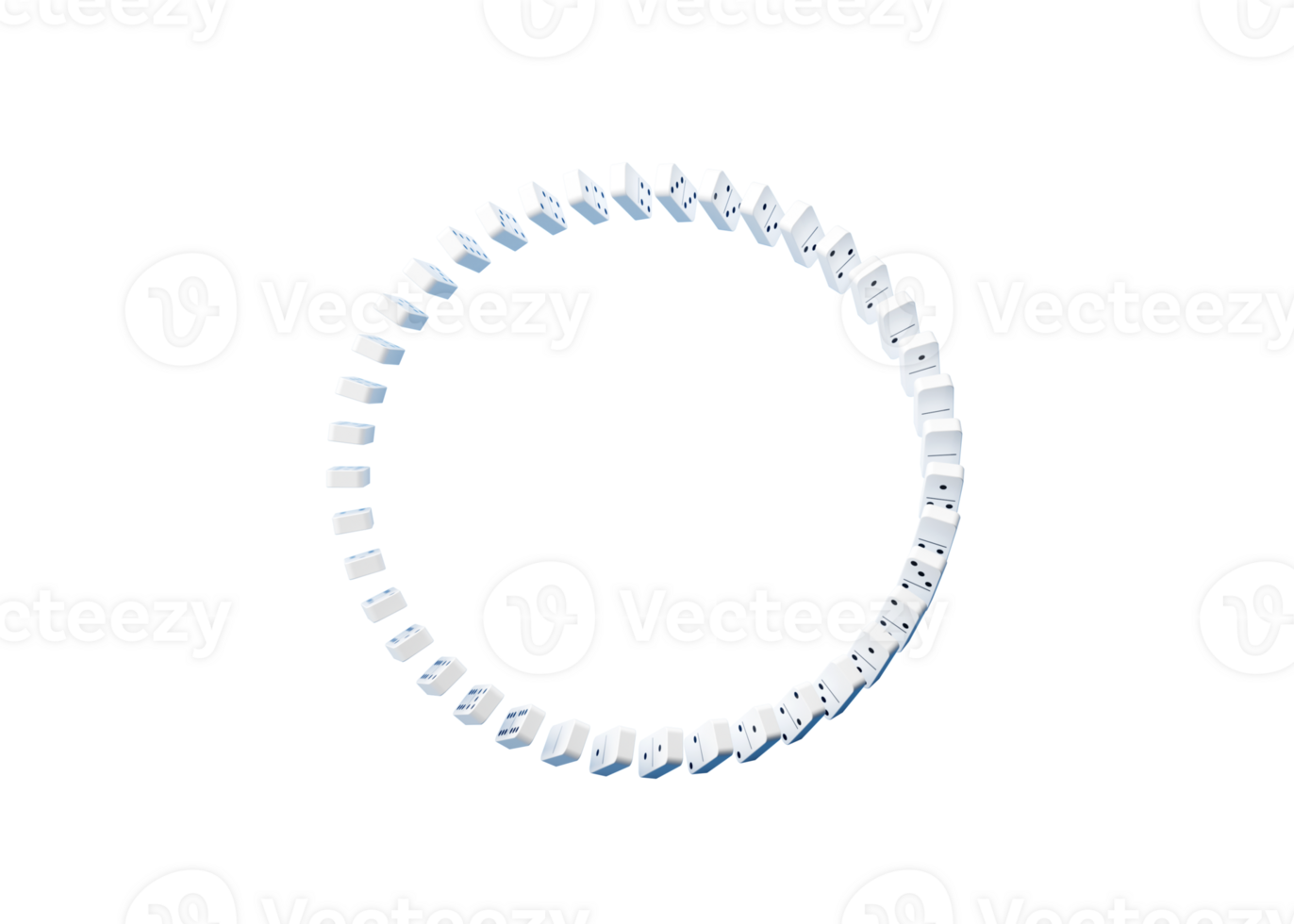 3d Unique Circle Shape Symbol Icon Made Of Domino Tiles 3d Illustration png