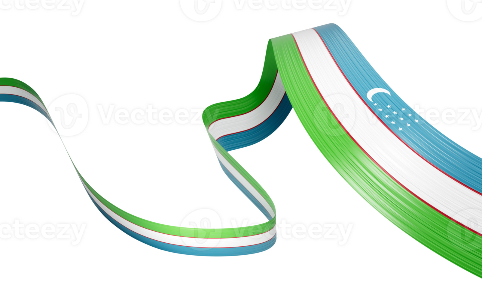 3d Flag Of Uzbekistan 3d Wavy Shiny Uzbekistan Ribbon 3d Illustration png