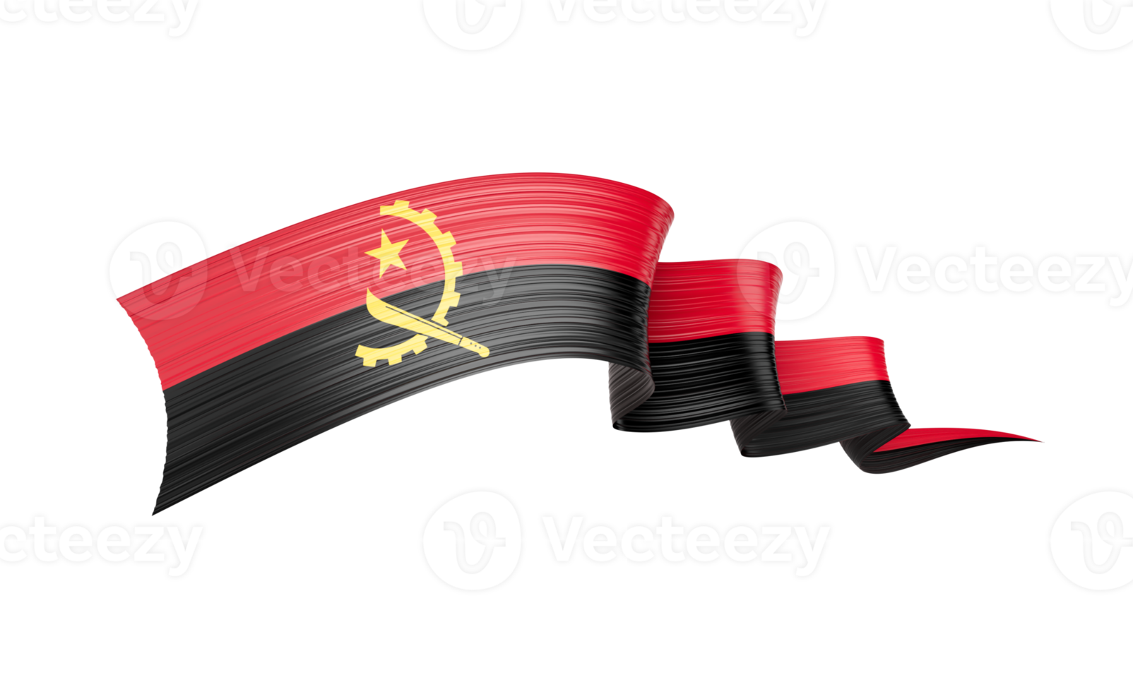 3d Flag Of Angola 3d Wavy Shiny Angola Ribbon 3d Illustration png