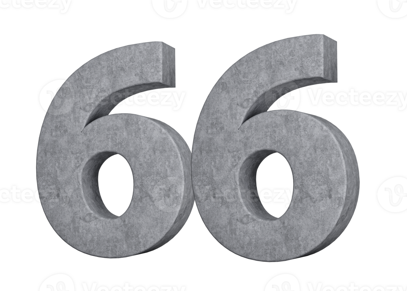 3d Concrete Number Sixty six 66 Digit Made Of Grey Concrete Stone 3d Illustration png