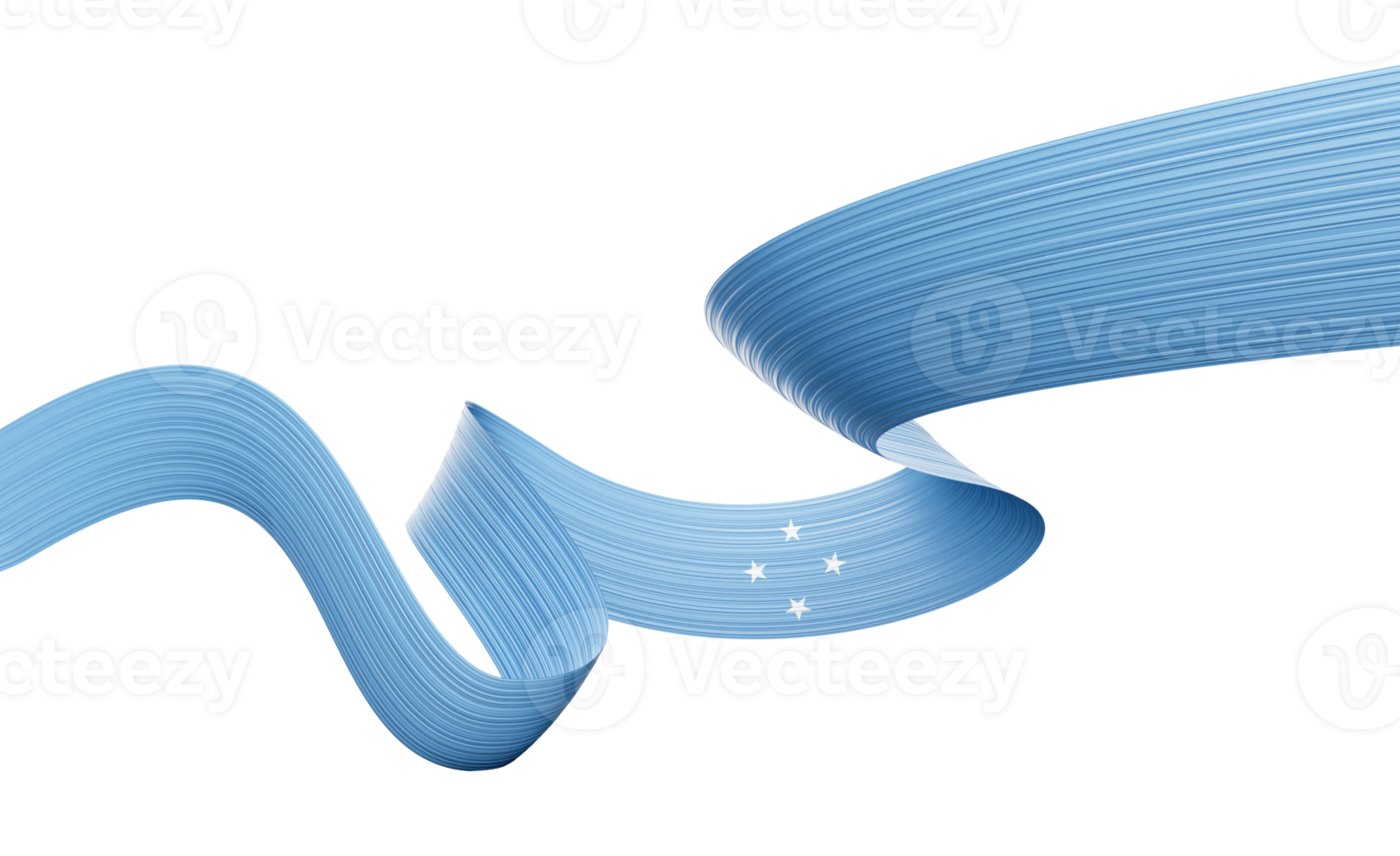 3d Flag Of Micronesia 3d Shiny Waving Micronesia Ribbon Flag 3d Illustration png
