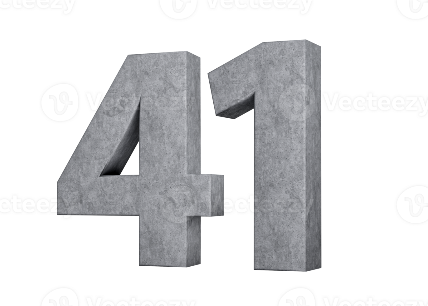 3d Concrete Number Forty one 41 Digit Made Of Grey Concrete Stone 3d Illustration png