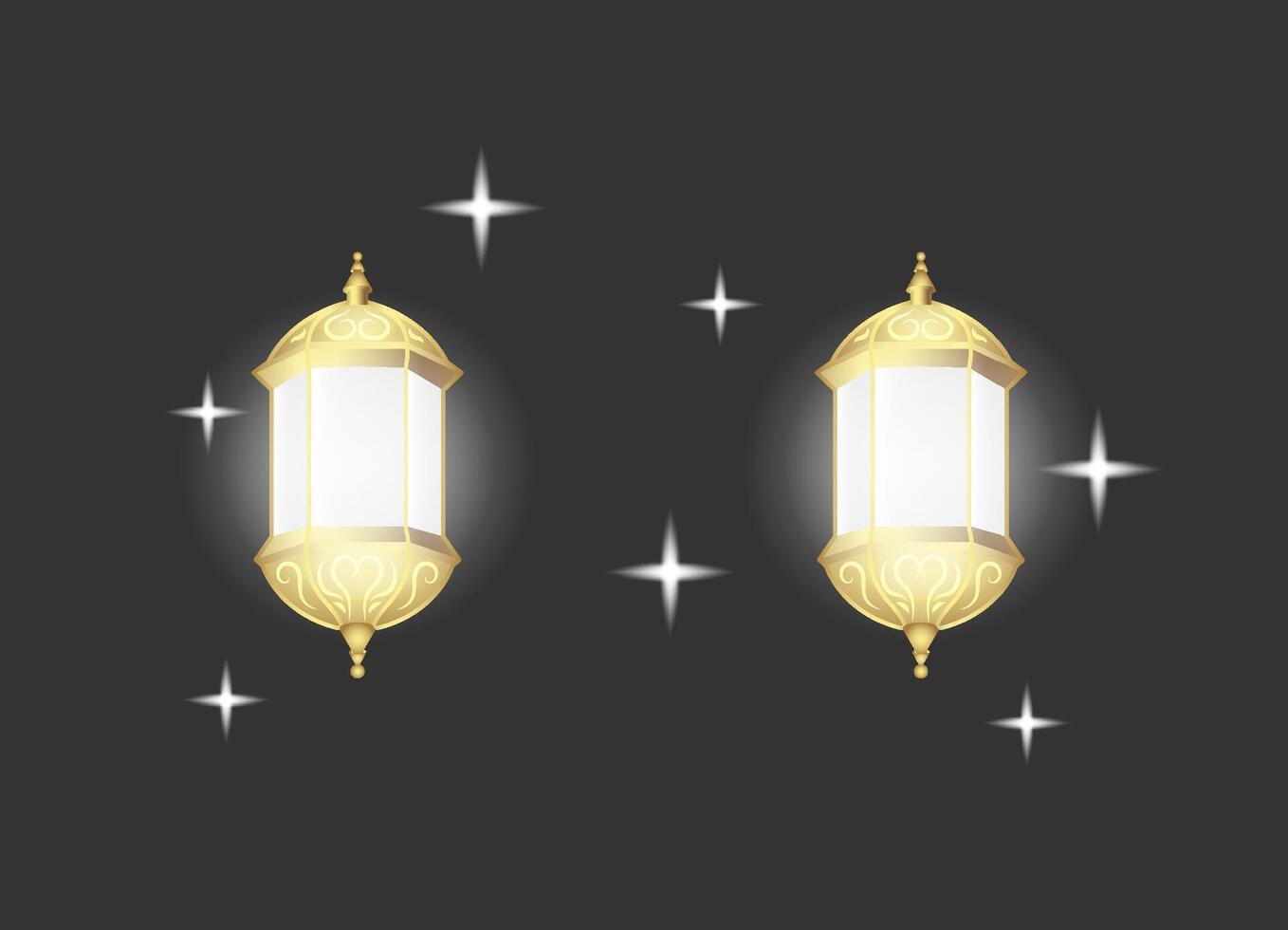 Glittering lantern vectors design