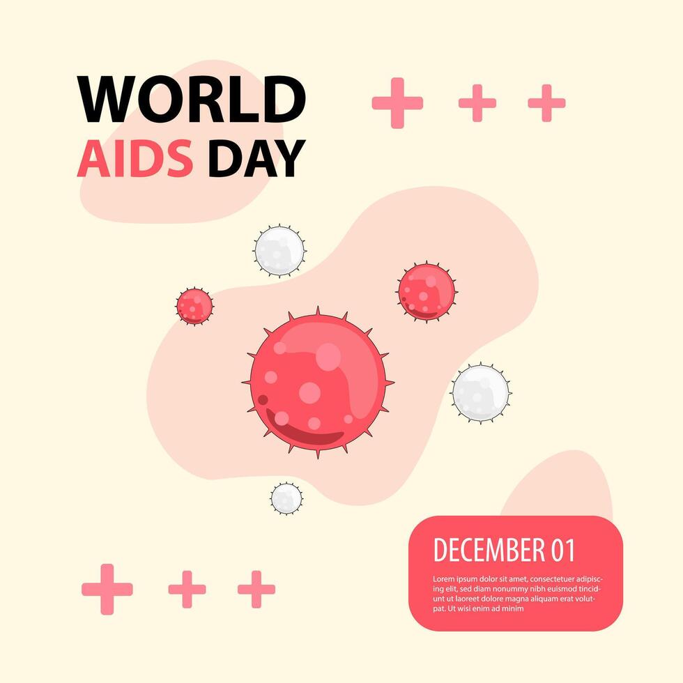simple social media post design for world aids day vector