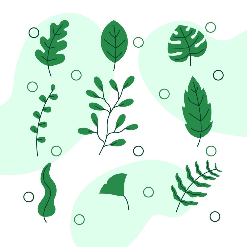 leaf illustration in cartoon style vector